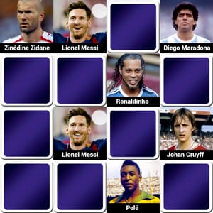 Grand jeu de memory - Meilleurs joueurs de football