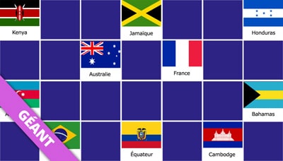 Jeu Memory pour apprendre les Drapeaux des pays
