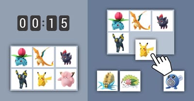 Grille d'images à mémoriser pour enfants avec les Pokémons
