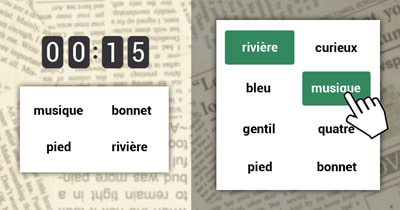 Jeu de mémoire avec des mots - mélange de thèmes