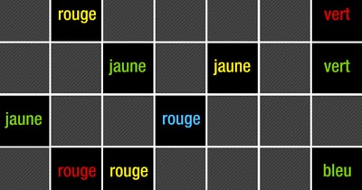 Jeu de mémoire - jeu des paires de mots colorés