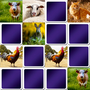 Jeu de memory pour séniors - Animaux de la ferme - en ligne et gratuit