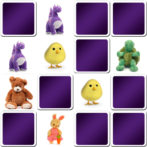 Jeu de memory pour bébé - animaux en peluche
