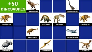 Jeu Memory - noms des Dinosaures Jeu Memory - noms des Dinosaures