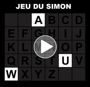 Jeu Simon avec les lettres de l'alphabet