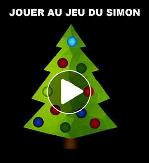 Jeu Simon avec un sapin de Noël