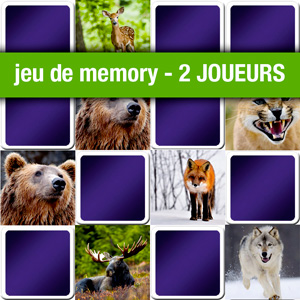 Jeu de memory pour 2 joueurs - animaux Jeu de memory pour 2 joueurs - animaux