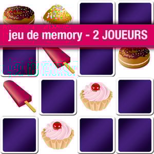 Jeu de memory pour 2 joueurs - gâteaux