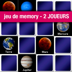 Jeu de memory pour 2 joueurs - planètes du système solaire