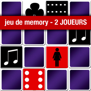 Jeu de memory pour 2 joueurs - rouge et noir