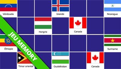 Jeu Memory - Drapeaux des Pays