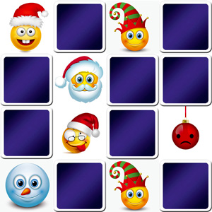 Jeu memory pour adultes - Emoji de Noël - en ligne et gratuit
