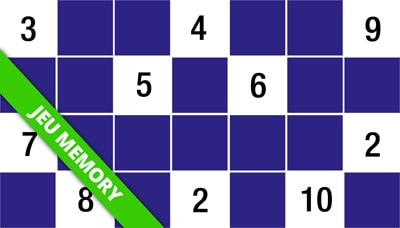 Jeu Memory des nombres de 1 à 10