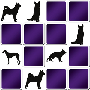 Jeu de memory pour adultes - Chiens noirs - en ligne et gratuit