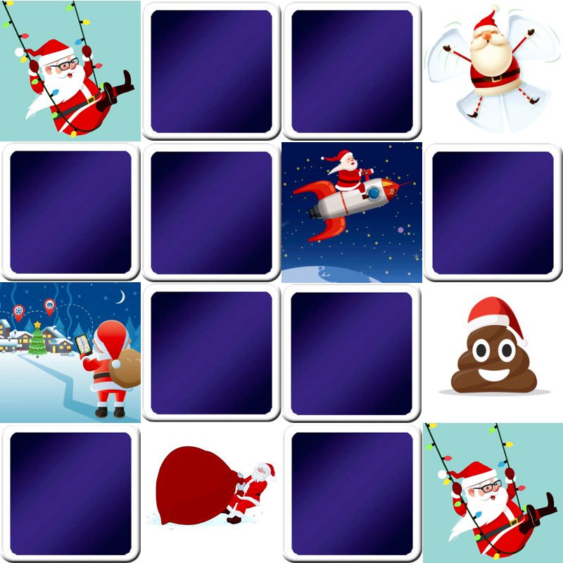 Jeu memory pour enfants - Images de Noël amusantes - en ligne et gratuit