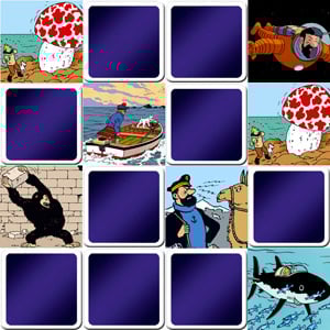 jeu memory pour enfants - Les aventures de Tintin - en ligne et gratuit
