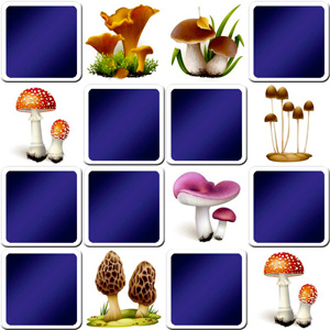 Jeu memory pour enfants - Champignons - en ligne et gratuit