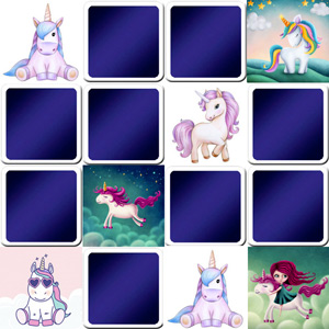 jeu memory pour enfants - Licornes - en ligne et gratuit