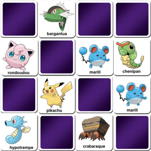 Jeu de memory enfant - Pokemon - en ligne et gratuit