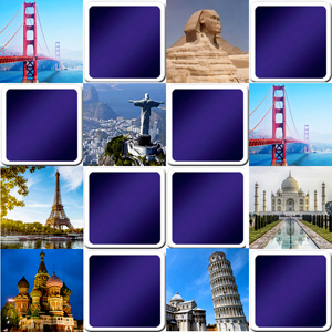 Jeu de memory pour adultes - les plus beaux monuments