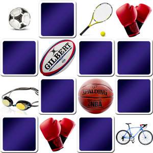 Jeu memory pour adultes - Objets du sport - en ligne et gratuit
