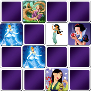 Jeu memory pour enfants - Princesses Disney - en ligne et gratuit