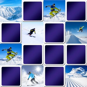 Jeu de memory pour adultes ski et snowboard