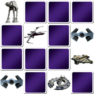 Jeu memory enfant - Vaisseaux et véhicules de Star Wars - en ligne et gratuit
