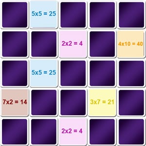 Jeu de memory pour apprendre facilement les tables de multiplication
