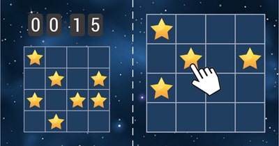 Memory game - Grid of Stars for kids - classic