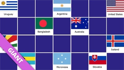 Matching game to learn the country flags