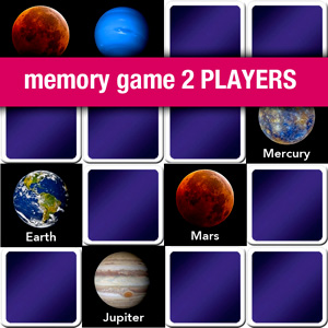 matching game 2 players - learn the name of the planets of solar system