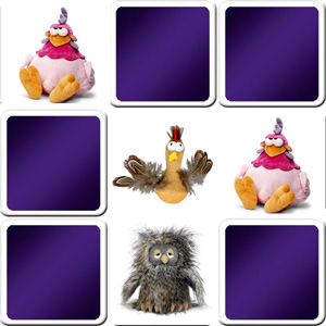 Play matching game for toddlers - funny stuffed animals - Online & Free | Memozor