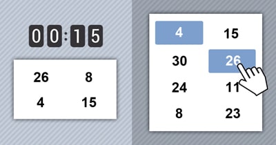 Numbers memory game - Grid of numbers (1-100)