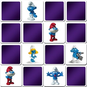 matching game smurfs figurines