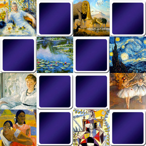 matching game for adults - Paintings from famous painters