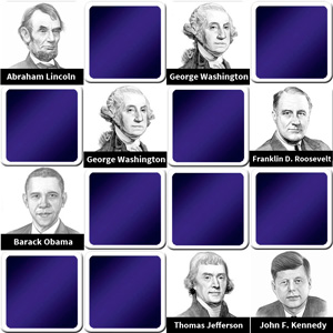matching game for seniors - Presidents of the US - online and free matching game for seniors - Presidents of the US - online and free