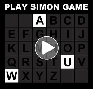 Simon memory with letters of the alphabet