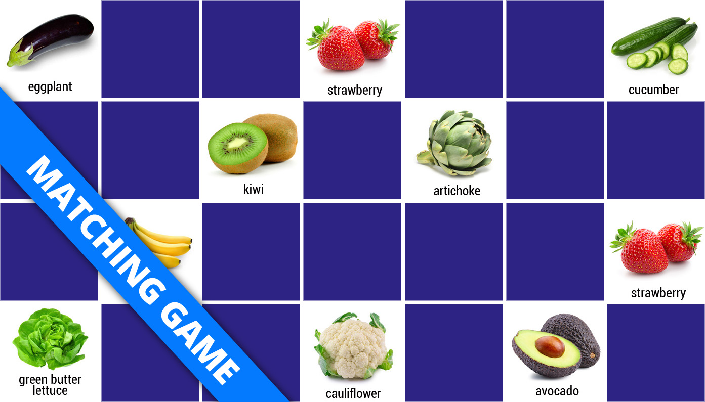 Play 2-player matching game - fruits and vegetables - Online & Free