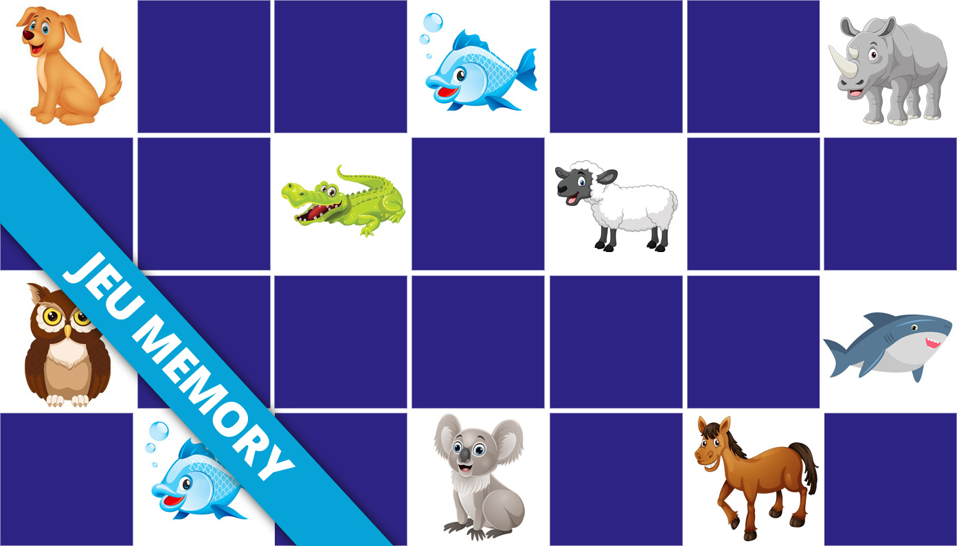 Jeu Memory enfant - Animaux - En ligne & gratuit