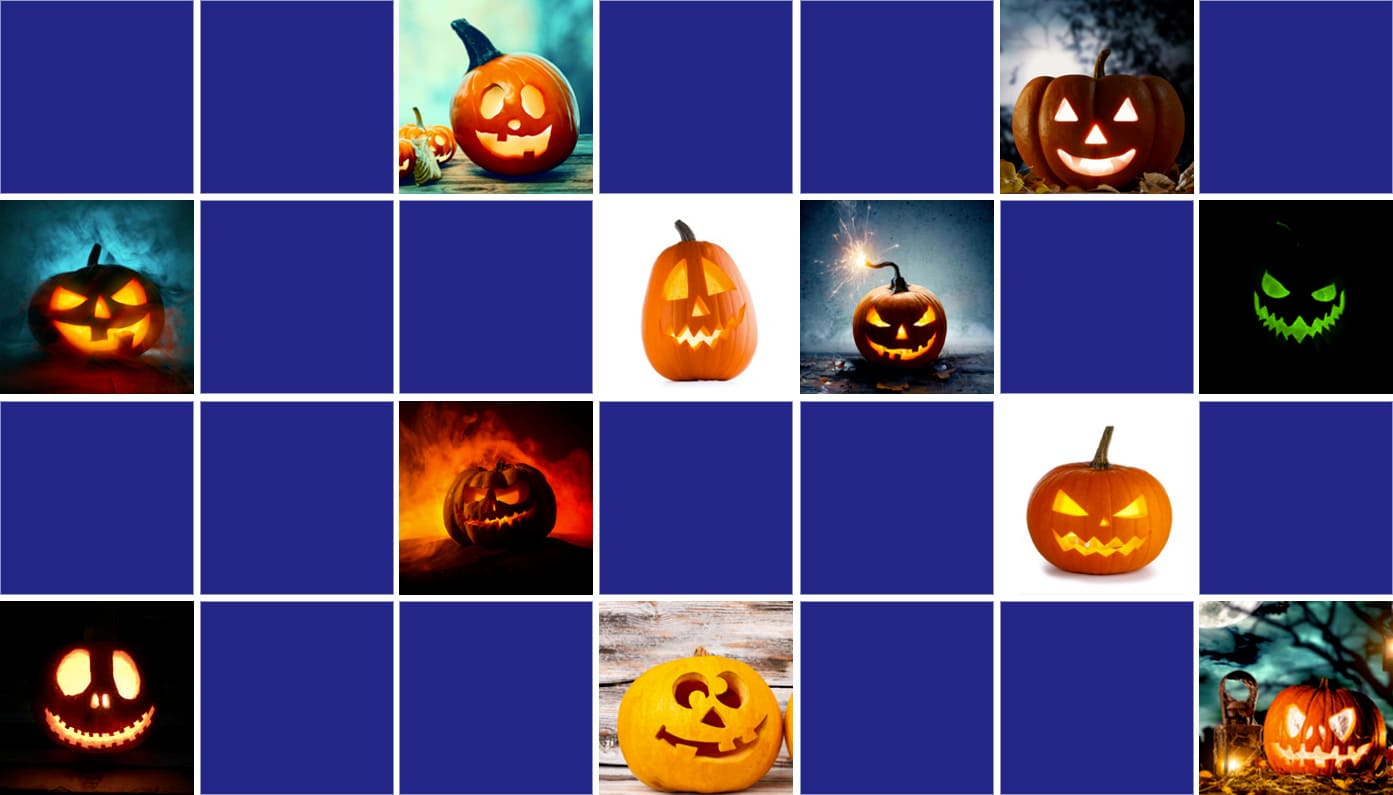 Play Matching Game For Kids - Halloween Pumpkin - Online & Free | Memozor