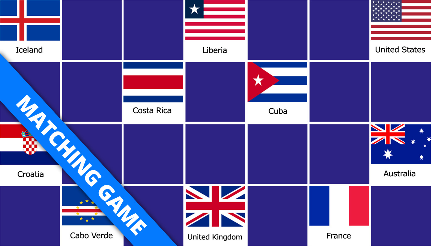 Play Matching game - All country Flags - Online & Free