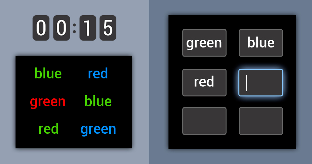 Play Our Words Memory Game List Of Color Names On Black - list of cool game names